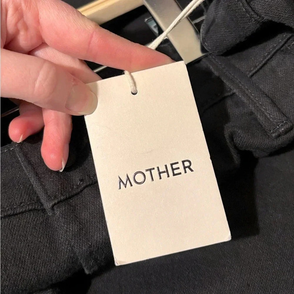 NWT MOTHER The Straight Up Rambler Cargo Skimp Jeans in Pitch Black Size 32 - Picture 11 of 16
